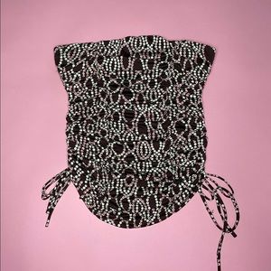 y2k ruched slinky brown tube top